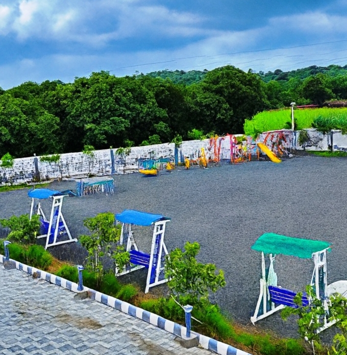 Outdoor kids play area